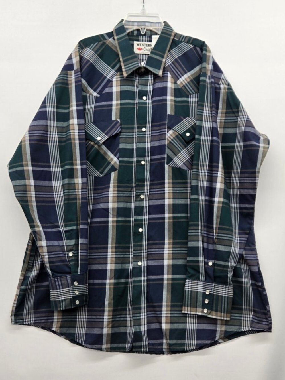 Western Craft Made in Canada Plaid Pearl Snap Western Shirt Size XL